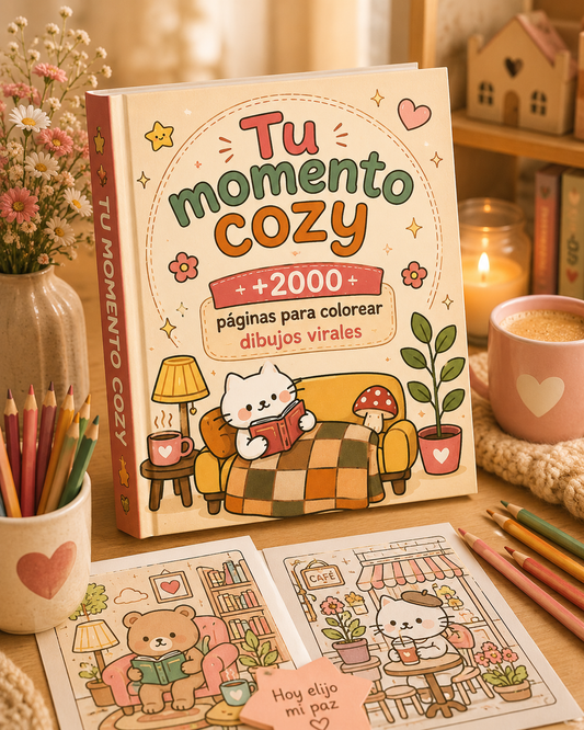 Tu momento cozy: 2000 Páginas para colorear la estética Cozy que es viral.